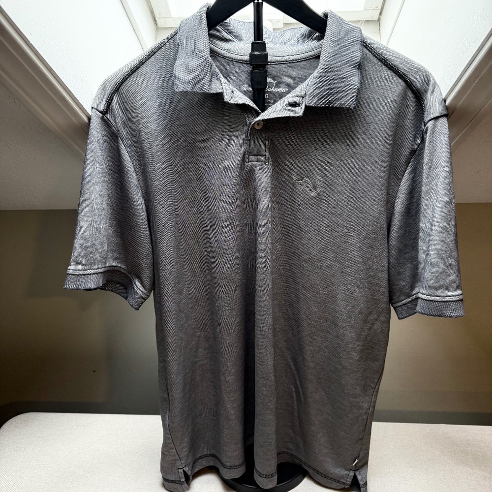 Men’s Tommy Bahama Grey Short Sleeved Polo Size L
